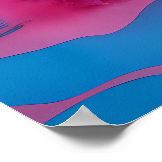 Poster Collage créatif fille en manteau de fourrure rose (Coin)