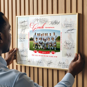 Poster Collage d'appréciation de l'entraîneur Signature d