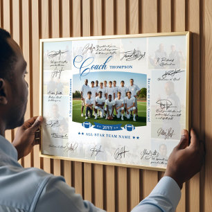 Poster Collage d'appréciation de l'entraîneur Signature d