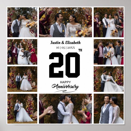 Poster Collage de 10 photos pour un joyeux anniversaire (Devant)