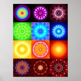 Poster Collage de 12 Mandalas