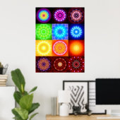 Poster Collage de 12 Mandalas (Bureau à domicile)