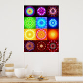 Poster Collage de 12 Mandalas (Cuisine)