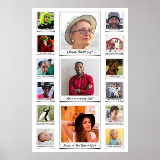 Poster Collage De 15 Photo Personnalisé Et Texte (Devant)