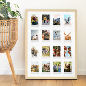 Poster Collage de 16 photos de film instantané personnali