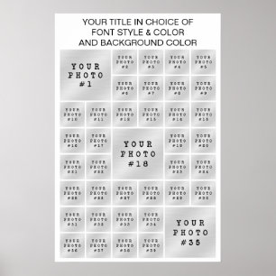 Poster Collage de 39 photos de couleur et de texte person
