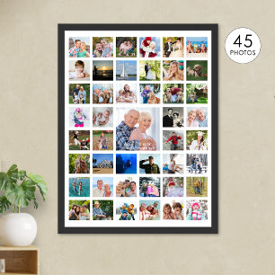 Poster Collage de 45 photos personnalisé couleur personna