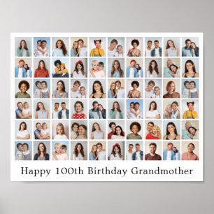 Poster Collage de 60 photos Ajoutez votre propre message