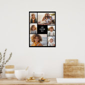 Poster collage de 6 photos - fond noir - texte blanc (Cuisine)