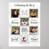 Poster Collage de 6 photos funéraires mémorial en marbre (Devant)