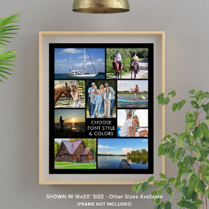 Poster Collage de 9 photos simple de couleur personnalisé