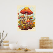 Poster Collage de champignons colorés créatifs (Cuisine)