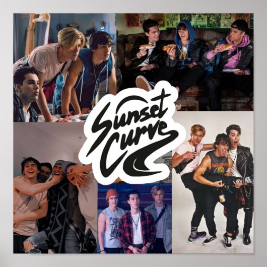 Poster Collage de courbe de coucher de soleil de JATP (Devant)