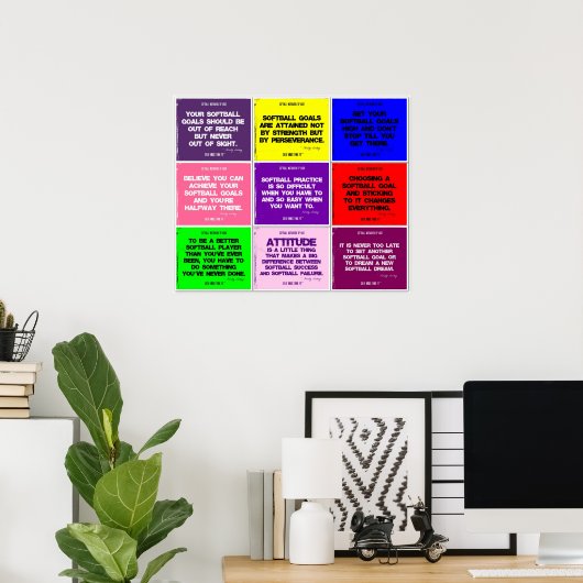 Poster Collage de devis couleur Softball 9 (Bureau à domicile)