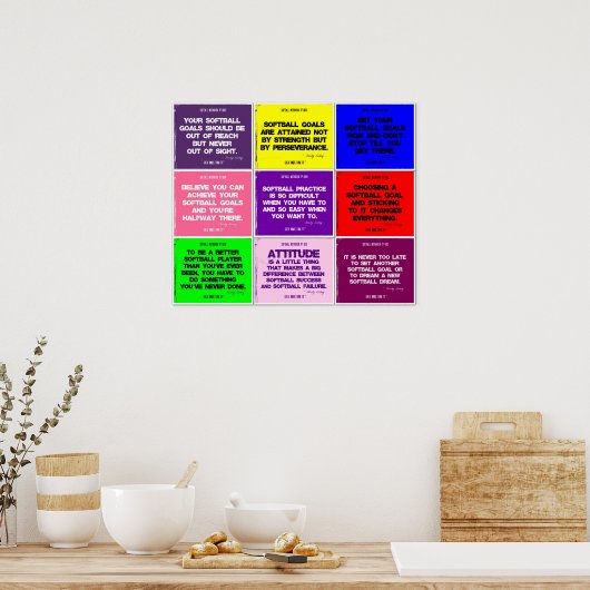 Poster Collage de devis couleur Softball 9 (Cuisine)