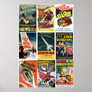 Poster Collage de films SciFi vintages