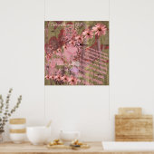 Poster Collage de fleurs de cone Love Never Fails (Cuisine)