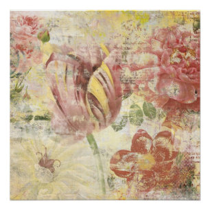 Poster Collage de fleurs de tulipe
