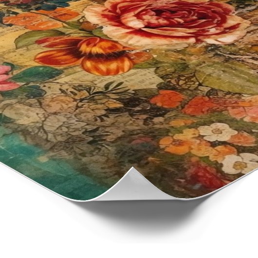 Poster Collage de fleurs mignonnes (Coin)