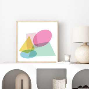 Poster Collage de formes géométriques vives et colorées