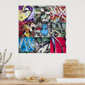 Poster Collage de graffitis (Street Art) (Cuisine)