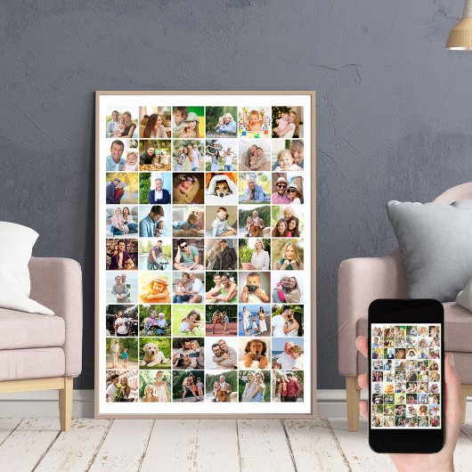 Poster Collage de grille de photos multiples 54 Blanc
