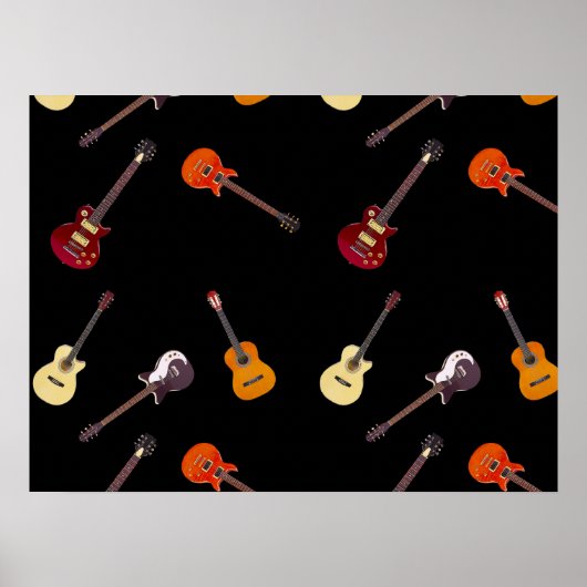 Poster Collage de guitare électrique et acoustique (Devant)
