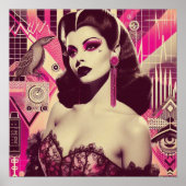 Poster Collage de la broche rétroonde (Devant)