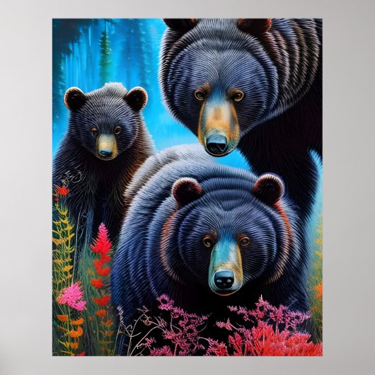 Poster Collage de la famille de l'ours (Devant)