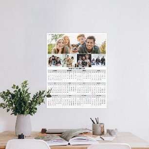 Poster Collage de la famille personnelle 2026 Calendrier 