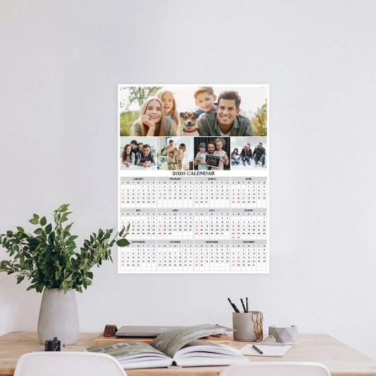 Poster Collage de la famille personnelle 2026 Calendrier
