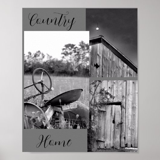 Poster Collage de la grange de tracteur "Country Home" (Devant)