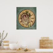Poster Collage de l'horloge vintage (Cuisine)