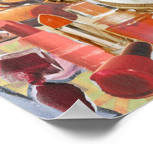 Poster Collage de maquillage vintage (Coin)