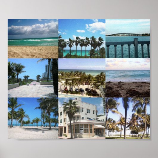 Poster Collage de Miami - 50 nuances de bleu (Devant)