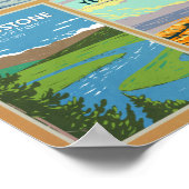 Poster Collage de monuments de Yellowstone National Park (Coin)