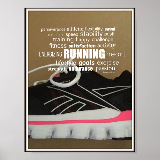 Poster Collage de mots Born to Run (Devant)