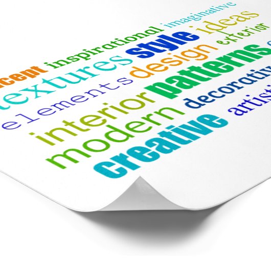 Poster Collage de mots de conception unique (Coin)