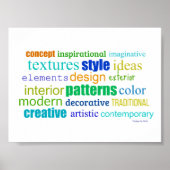 Poster Collage de mots de conception unique (Devant)