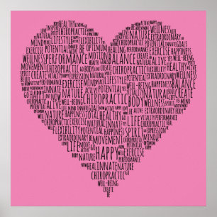 Poster Collage de mots en forme de coeur