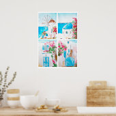 Poster Collage de peinture aquarelle grecque (Cuisine)