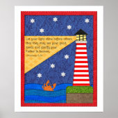 Poster Collage de phare avec crabe Inspirationnel (Devant)