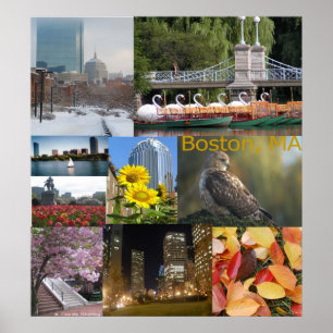Poster Collage de photo de Boston, le Massachusetts
