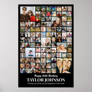 Poster Collage de photos 100 images 12x18 16x24 20x30 24x