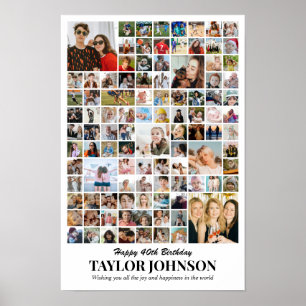 Poster Collage de photos 100 images 12x18 16x24 20x30 24x