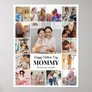 Poster Collage de photos 15 images 11x14 blanc personnali