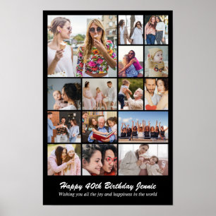 Poster Collage de photos 15 Photos 12x18 16x24 20x30 24x3