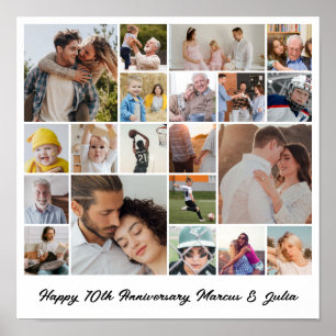 Poster Collage de photos 20 Grille de photos personnalisé