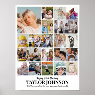 Poster Collage de photos 20 images 12x16 18x24 24x32 30x4