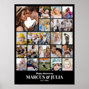 Poster Collage de photos 20 images 12x16 18x24 24x32 30x4